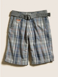 GUESS Kids Boys Big Boy Navarone Plaid Belted Shorts, PLAID (14) GUESS Kids Boys Big Boy Navarone Plaid Belted Shorts, PLAID (14)