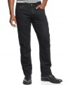 When casual still calls for classy, break out these straight-legged jeans from Alfani Black.