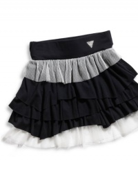 GUESS Kids Girls Big Girl Tiered Skirt with Lace, MULTICOLORED (10/12) GUESS Kids Girls Big Girl Tiered Skirt with Lace, MULTICOLORED (10/12)