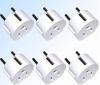 Heavy Duty Grounded USA American To European German Schuko Outlet Plug Adapter - 6 Pack
