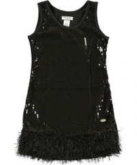 GUESS Kids Girls Big Girl Tank Dress with Shaggy Skirt, BLACK (14) GUESS Kids Girls Big Girl Tank Dress with Shaggy Skirt, BLACK (14)