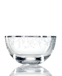 Etched with stems of leafy foliage, the Gardner Street peony bowl from kate spade emanates fresh, contemporary elegance in luminous crystal. A lovely accent for the bookcase or coffee table and beautiful gift for style-minded brides. Etched with stems of leafy foliage, the Gardner Street peony bowl from kate spade emanates fresh, contemporary elegance in luminous crystal. A lovely accent for the bookcase or coffee table and beautiful gift for style-minded brides.