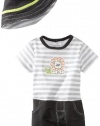 Little Me Baby-boys Newborn Club Safari Romper And Hat, Grey, 3 Months