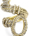 Lucky Brand Bohemian Gold-Tone Pave Diamond Wrap Key Ring, Size 7