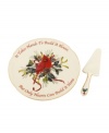 Make it a sweet part of your Christmas tradition or thank holiday hosts with this sentimental Winter Greetings collection of cake plates and servers. Featuring a cheery red cardinal, gold detail and heart-warming phrase.