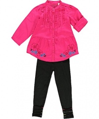 GUESS Kids Girls Ruffled Tunic with Leggings Set, DEEP PINK (5) GUESS Kids Girls Ruffled Tunic with Leggings Set, DEEP PINK (5)