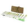 Bdellium Tools Professional Makeup Green Bambu Complete 15pc. Brush Set with Roll-up Pouch