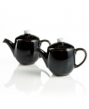 Two little teapots pour salt and pepper in this charming black and white set to match Denby's Jet dinnerware collection.