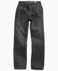 Stylish to the core. The slim modern fit of these jeans from Guess gives him a look that really rocks. Stylish to the core. The slim modern fit of these jeans from Guess gives him a look that really rocks.