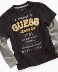 He'll sport an all-American kind of style with this relaxed layered look from Guess. He'll sport an all-American kind of style with this relaxed layered look from Guess.