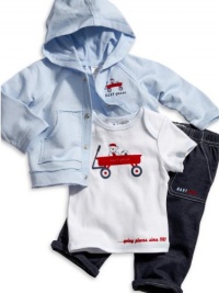 Guess Newborn Boys Light Blue Hoodie 3Pc Pant Set (3/6M) Guess Newborn Boys Light Blue Hoodie 3Pc Pant Set (3/6M)