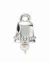 A pretty bell charm with a freshwater pearl accent from PANDORA.