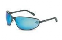 Harley-Davidson HD510 Safety Glasses with Black Matte Frame and Blue Mirror Tint Hardcoat Lens