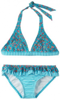 Roxy Kids Girls 7-16 Sand Blossom Reversible 70s Halter, Caribbean, 12 Roxy Kids Girls 7-16 Sand Blossom Reversible 70s Halter, Caribbean, 12
