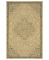 This soft, sophisticated piece lends earthy tones to any patio, veranda or indoor space. Featuring a beautiful center medallion on light tan ground, this durable area rug is hand-hooked of strong, polypropylene fibers.