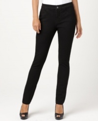 Whatever you call them – denim leggings, pull-on jeans or jeggings – this petite pair from Not Your Daughter's Jeans fits a woman's body perfectly! The black wash gives them an extra-slimming effect.