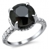 5.25ct Black Round Diamond Carries Sex & The City Engagement Ring 18k White Gold with a 4.35ct Center Diamond and .90ct of Surrounding Diamonds