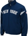 MLB New York Yankees Thermabase Full Zip Premier Road Jacketidnight Navy Silver