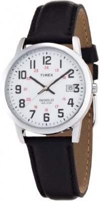 Timex T2N524 Men's Indiglo Night Light White Dial Black Leather Strap Quartz Watch Timex T2N524 Men's Indiglo Night Light White Dial Black Leather Strap Quartz Watch
