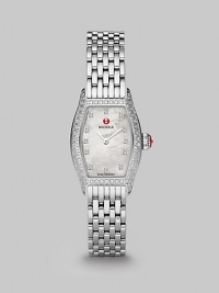 From the Urban Collection. A narrow stainless steel design with brilliant diamond accents and a mother-of-pearl dial. Swiss quartz movementWater resistant to 5 ATMRectangular stainless steel case, 22mm (.9) X 26mm (1)Diamond bezel and markers, 1 tcwMother-of-pearl dialStainless steel link bracelet, 12mm wide (0.5)Imported From the Urban Collection. A narrow stainless steel design with brilliant diamond accents and a mother-of-pearl dial. Swiss quartz movementWater resistant to 5 ATMRectangular stainless steel case, 22mm (.9) X 26mm (1)Diamond bezel and markers, 1 tcwMother-of-pearl dialStainless steel link bracelet, 12mm wide (0.5)Imported