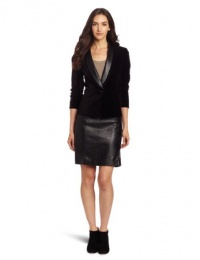 DKNYC Women's Velvetten Long Sleeve Faux Shawl Collar Jacket, Black, 12 DKNYC Women's Velvetten Long Sleeve Faux Shawl Collar Jacket, Black, 12