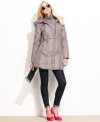 A knit collar and cool quilting distinguish this puffer coat from Vince Camuto. A sleek take on a classic coat!