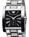 Emporio Armani Quartz, Black Dial with Stainless Steel Bracelet - Men's Watch AR0181