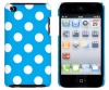 Blue Polka Dot Embossed Hard Case for Apple iPod Touch 4, 4G (4th Generation) - Includes DandyCase Keychain Screen Cleaner [Retail Packaging by DandyCase]