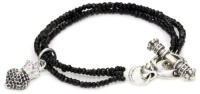 Queen Baby 3 Strand Black Spinel Bracelet with Pave Black Cubic-Zirconia Crowned Heart Queen Baby 3 Strand Black Spinel Bracelet with Pave Black Cubic-Zirconia Crowned Heart