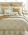 Meditate with this Floating Lotus flat sheet from Barbara Barry, featuring a scrolling jacquard weave in pure cotton.