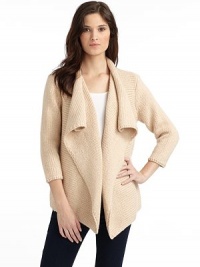 THE LOOKFoldover collar necklineDropped shouldersLong sleevesRibbed trimTHE FITAbout 32 from shoulder to hemTHE MATERIAL65% wool/25% silk/10% polyesterCARE & ORIGINHand washImported THE LOOKFoldover collar necklineDropped shouldersLong sleevesRibbed trimTHE FITAbout 32 from shoulder to hemTHE MATERIAL65% wool/25% silk/10% polyesterCARE & ORIGINHand washImported