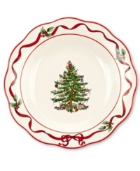 With an historic pattern starring the most cherished symbol of the season, Spode's Christmas Tree sweet tray is a festive gift to holiday homes. Featuring a scalloped edge and red ribbon border. With an historic pattern starring the most cherished symbol of the season, Spode's Christmas Tree sweet tray is a festive gift to holiday homes. Featuring a scalloped edge and red ribbon border.