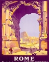 Rome Express Poster 12x16 Limited-Edition Artistic Planked Wood Sign by Roger Broders