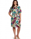 Jessica Howard Women's Plus-Size Floral Blouson Dress