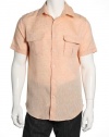 Perry Ellis Solid Orange Button Down Shirt