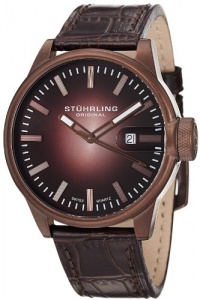 Stuhrling Original Men`s 468.3365K59 Octane Concorso Classic Swiss Quartz Date Brown Leather Strap Watch Stuhrling Original Men`s 468.3365K59 Octane Concorso Classic Swiss Quartz Date Brown Leather Strap Watch
