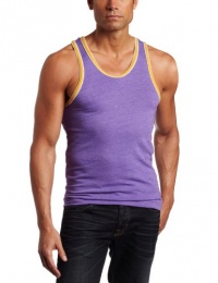 Alternative Men's Double Ringer Tank Shirt, True Purple/True Gold, Small Alternative Men's Double Ringer Tank Shirt, True Purple/True Gold, Small