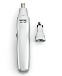 Hair out! Clip, trim and groom your best asset with incredible control, precision and care. This battery-operated trimmer features a 2-head design with a rotary head for your nose & ears and a reciprocating head for your eyebrows. 3-year warranty. Hair out! Clip, trim and groom your best asset with incredible control, precision and care. This battery-operated trimmer features a 2-head design with a rotary head for your nose & ears and a reciprocating head for your eyebrows. 3-year warranty.