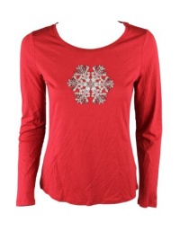 Charter Club Womens Beaded Snowflake Crewneck Long Sleeve Top Charter Club Womens Beaded Snowflake Crewneck Long Sleeve Top