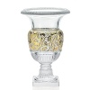 This large, classic urn vase, originally designed by René Lalique in 1939, has been updated with 24 karat gold accents.