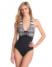 Calvin Klein Women's Wave Halter 1 Piece Calvin Klein Women's Wave Halter 1 Piece