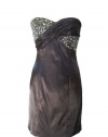 ADRIANNA PAPELL BOUTIQUE Gema Embellished Strapless Dress -CHARCOAL-8