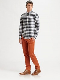 Straight-leg silhouette in a charming hue, handsomely crafted in superior soft cotton.Side slash, back welt pocketsInseam, about 34CottonDry cleanMade in ItalyThis style runs true to size. We recommend ordering your usual size for a standard fit. Straight-leg silhouette in a charming hue, handsomely crafted in superior soft cotton.Side slash, back welt pocketsInseam, about 34CottonDry cleanMade in ItalyThis style runs true to size. We recommend ordering your usual size for a standard fit.