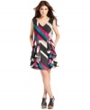Bright stripes and ruffle flounces make this DKNYC dress a perfect pick for a bold summer look!