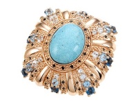 Carlo Viani® 14K Rose Gold Plated Silver Blue Turquoise Ring LIFETIME WARRANTY Carlo Viani® 14K Rose Gold Plated Silver Blue Turquoise Ring LIFETIME WARRANTY