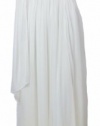 Alex Evenings Women's Long Chiffon Dress with Scarf Ivory