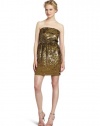 BCBGMAXAZRIA Women's Atalaya Strapless Sequins Dress, Bronze Combo, X-Small