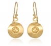 Satya Jewelry Deeply Carved Lotus 24k Yellow Gold Plate Earrings