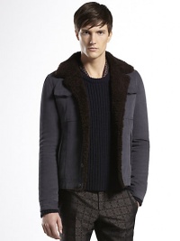 Colored gabardine cotton with shearling collar and trim.Leather detail and padded cotton liningCottonDry cleanMade in ItalyFur origin: Portugal Colored gabardine cotton with shearling collar and trim.Leather detail and padded cotton liningCottonDry cleanMade in ItalyFur origin: Portugal