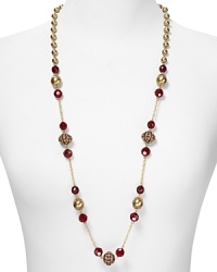 Richly colored glass stones and effortless faux pearls comprise this Carolee necklace, accented by a 14-karat gold plated chain. Richly colored glass stones and effortless faux pearls comprise this Carolee necklace, accented by a 14-karat gold plated chain.